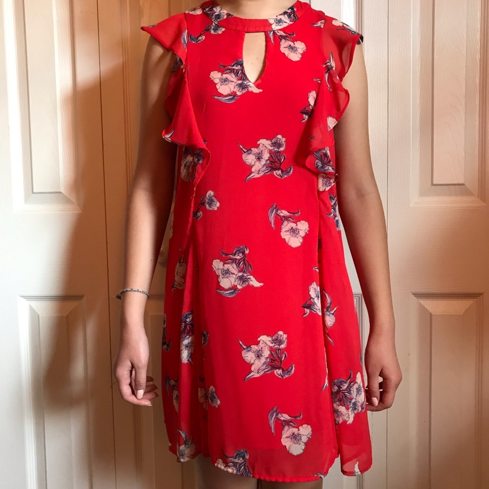 🌟4 for $20 red floral swing dress